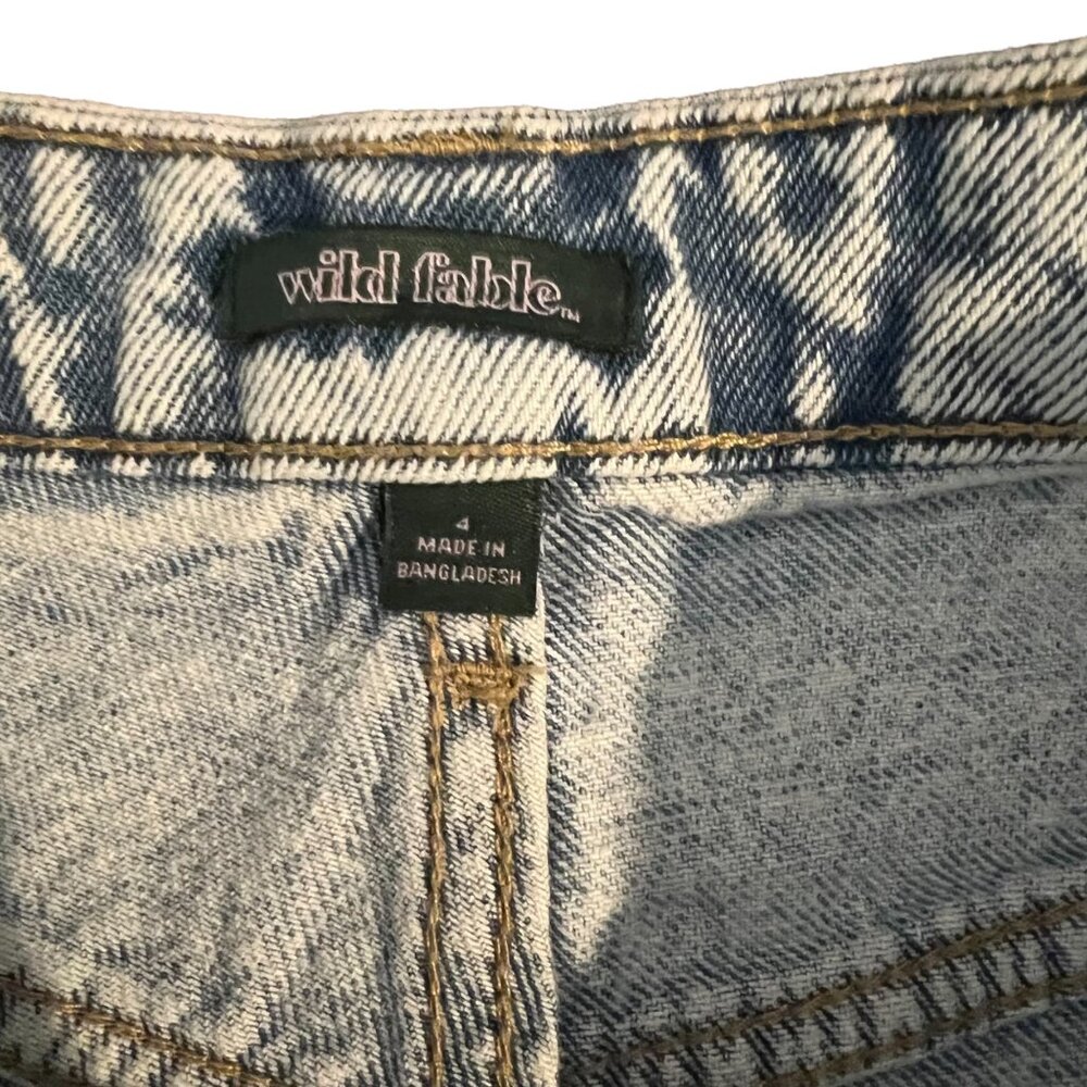Wild Fable NWT Jean Shorts Blue High Rise Bermuda Raw Hem High Rise‎ Size 4 - Picture 8 of 9